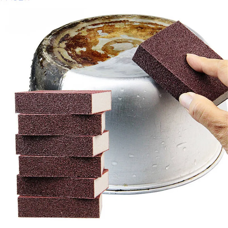 1/2/4/6/8Pcs Magic Sponge Eraser Carborundum Removing Rust Cleaning Brush Descaling Clean Rub For Cooktop Pot Kitchen Sponge