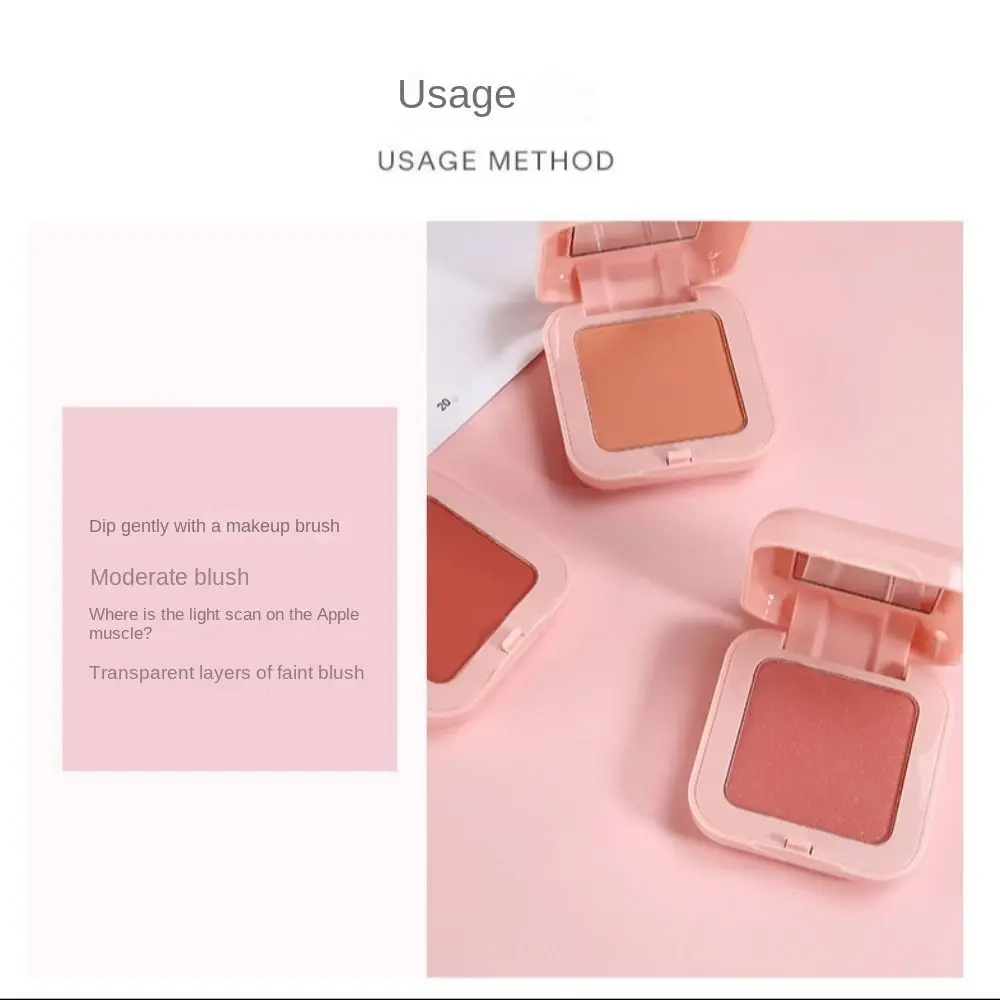 Matte Monochrome Blush Palette Waterproof Long Lasting Rose Cheek Tint Brightening Monochromatic Orange Blush Palette