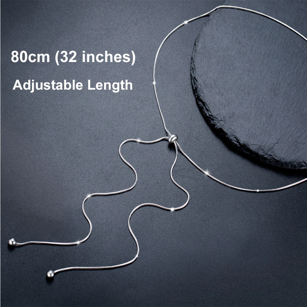 My Shape 80cm długi okrągły łańcuszek węża naszyjnik o regulowanej długości łańcuszek ze stali nierdzewnej Choker modna biżuteria akcesoria