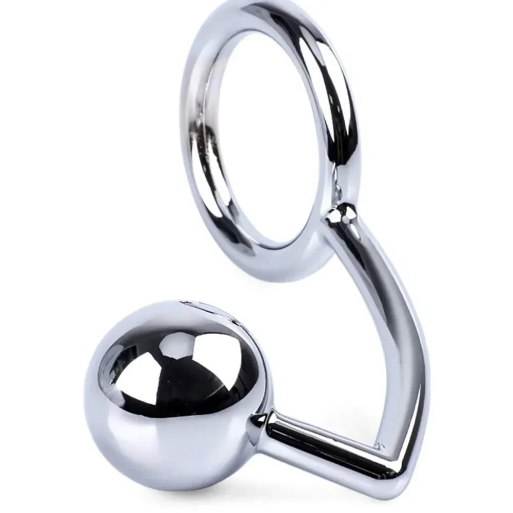 Metal Penis Hook Ring Anal Plugs Penis Bondage Single Ball Plug Anal Hook Anus Dilator BDSM Bondage Chastity Lock Gay Sex Toys