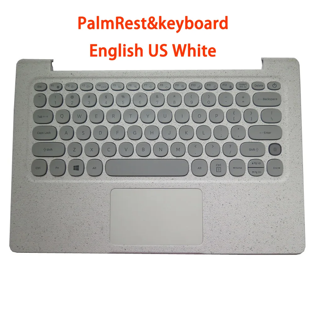

NP530XBB 530XBB Laptop PalmRest&keyboard For Samsung English US Upper Case With Touchpad White Grey New
