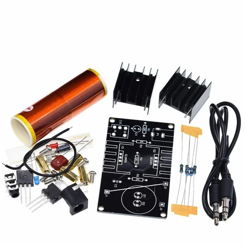 Black board Tesla coil kit for air-to-air arc transmission DIY component electronic production kit for air-to-air lighting