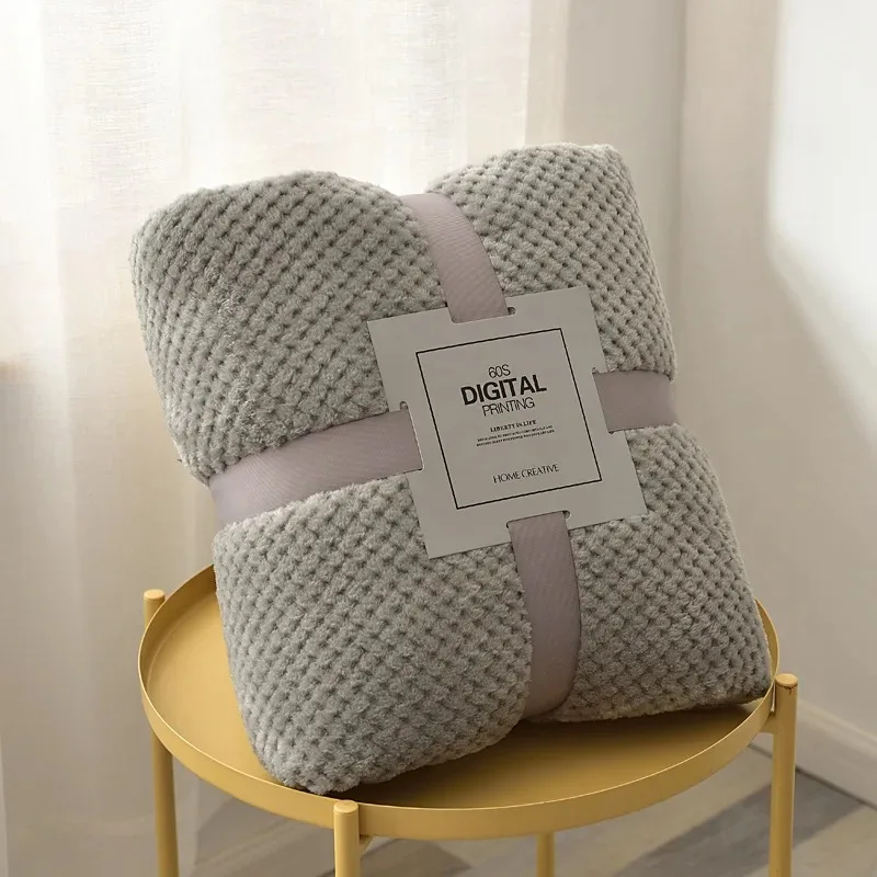 No Ribbon Baby Blanket Soft Fleece Infant Quilt Bedding Swaddle Wrap Blanket Warm Newborn Stroller Sleep Cover Nursery