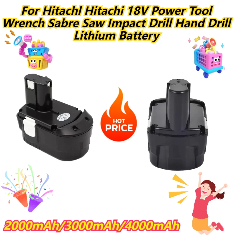 

2000mAh/3000mAh/4000mAh For Hitachl Hitachi 18V Power Tool Wrench Sabre Saw Impact Drill Hand Drill Lithium Battery