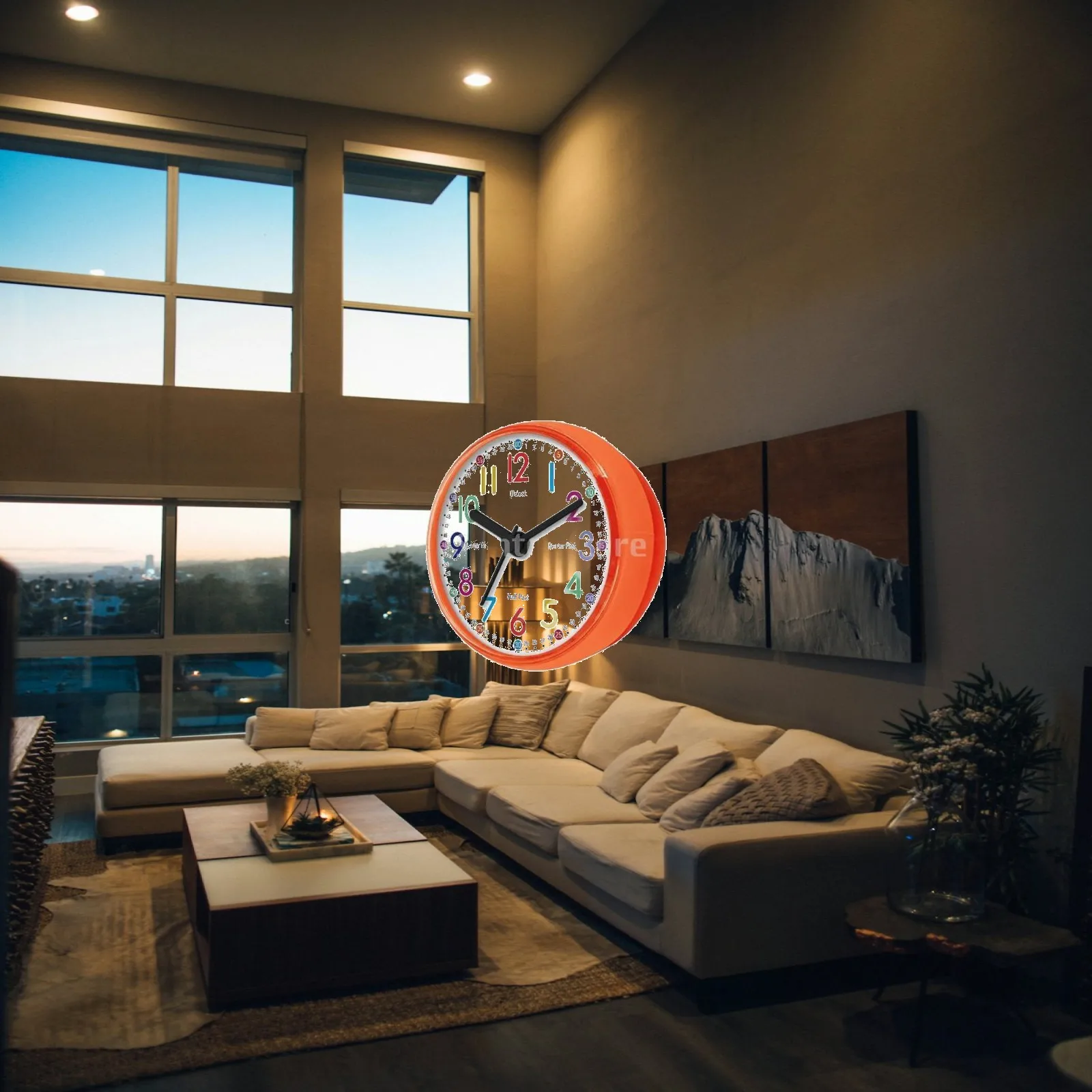 Suction Cup Clock Waterproof for Bathroom Wall Tile Shower Fog Resistant Colorful Large Number Dial Compact Home Decor for Study