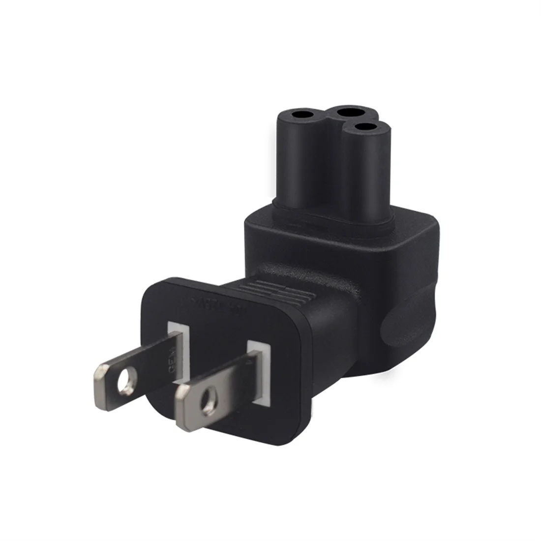 JORINDO 90 degrees US to C5 power plug power line adapter,right Angle American standard plug to IEC320 C5 plug converter