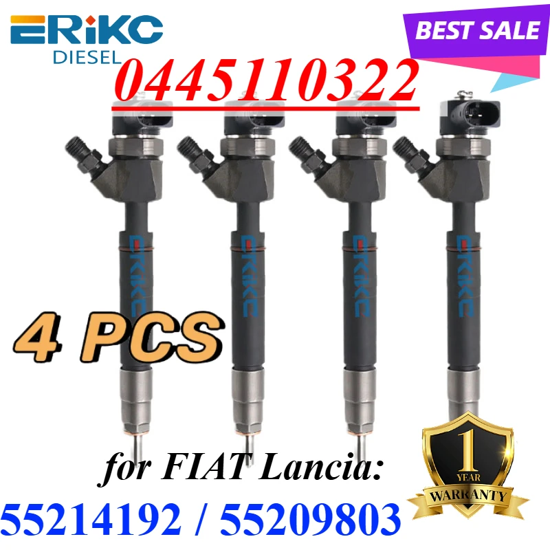 4PC 0445110322 Diesel Fuel Injector 0 445 110 322 Engien Sprayer For FIAT Lancia 55209803 55214192