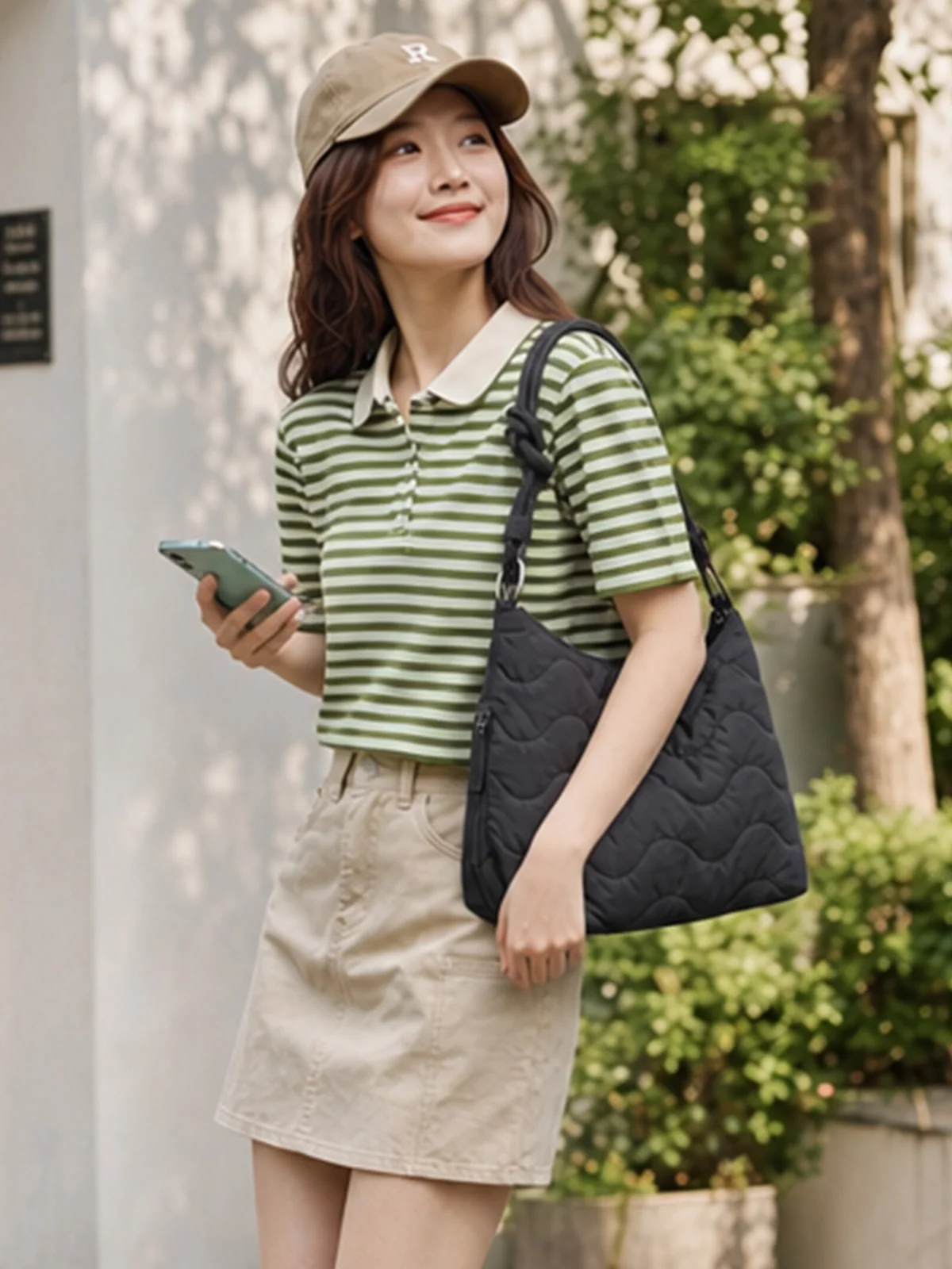 BAGSMART Damen-Umhängetasche, leichte Umhängetasche aus weichem Stoff, Handtasche mit mehreren Taschen, für Schule, Arbeit, Freizeit – Detail 17