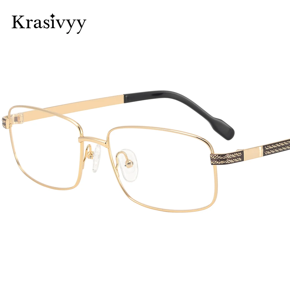 

Krasivyy Pure Titanium Glasses Frame Men Ultralight Square Optical Prescription Eyeglasses Males Full-Rim European Brand Eyewear