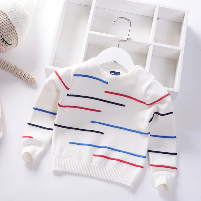 Striped Boys Sweaters Toddler Baby Pullover Cotton Children\'s Clothes