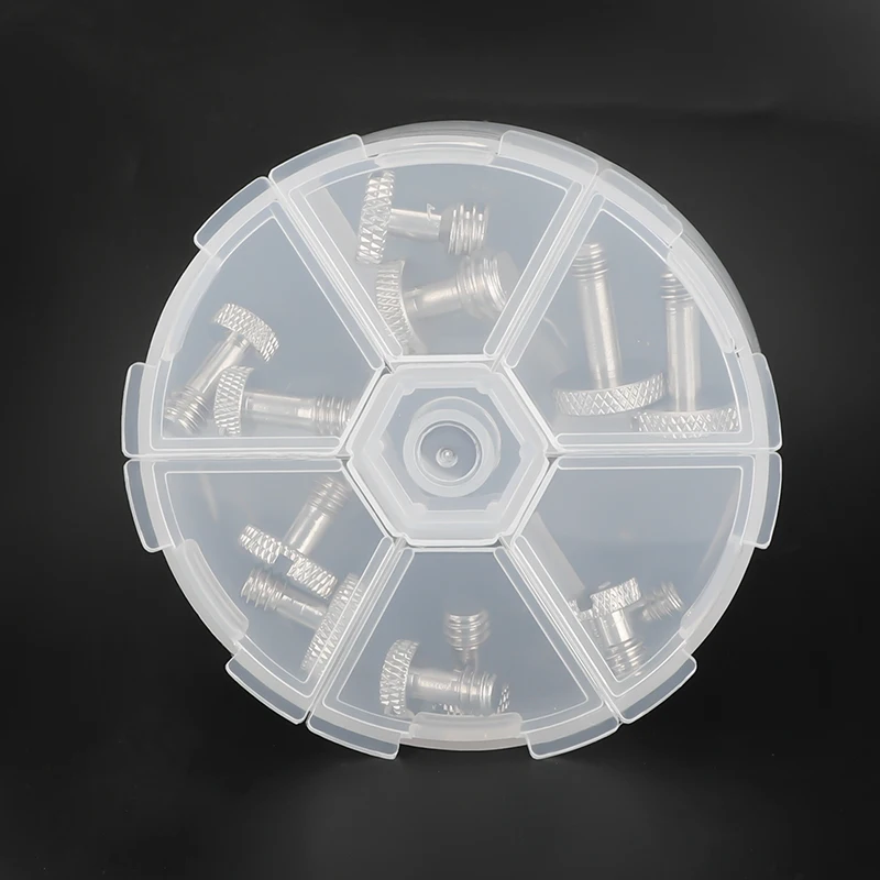 HDRIG 1/4"-20 & 3/8"-16 Slotted Screw Bolt Assortment With Plastic Storage Case For Camera Quick Release Plate (12 Pcs)