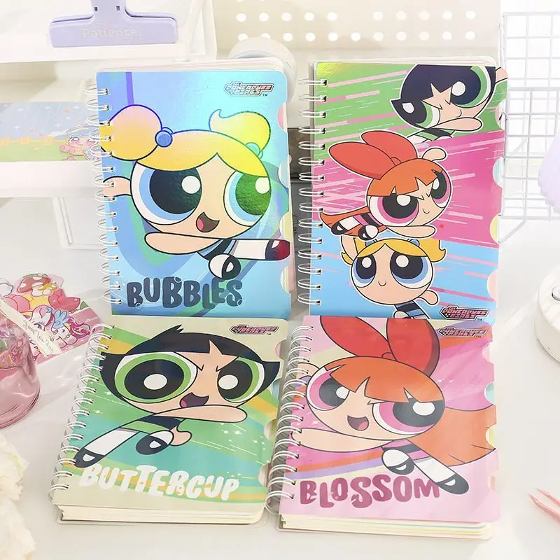 Powerpuff Girls Animation Peripheral Paging Coil Notepad A5 Cartoon Cute Girl Girly Heart Kawaii Student Notebook Gift Wholesale