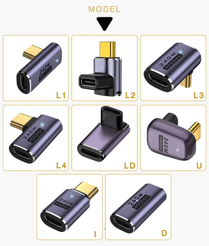 UGOURD USB4 Adapter USB C To USB C Thunderbolt 3/4 40Gbps OTG Extension Cable Adapter Type C Male To Female Converter For Laptop