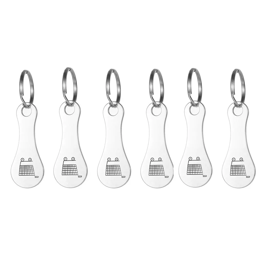 3/6PCS Metal Shopping Cart Tokens Trolley Token Key Ring Decorative Keychain Multipurpose Shopping Portable For Home Outdoor