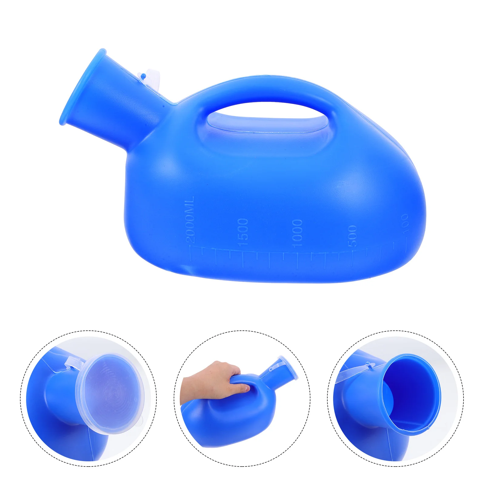 Urinal 2000ml Plastic Potty Portable Urine Bucket Spill Proof Jar Home Chamber Bottle