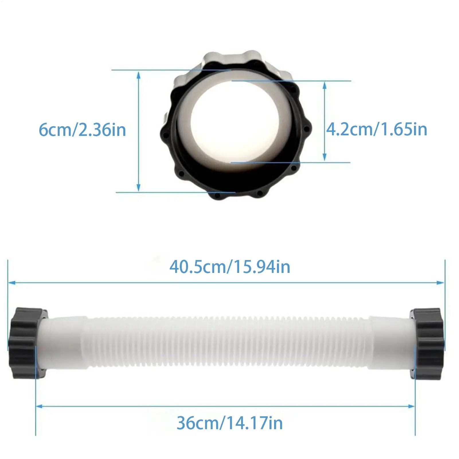 Heavy-Duty Inflatable Swimming Pool Hose Flexible PVC Replacement Hose for Sand Filter Systems, Above Ground Pools & Water Park