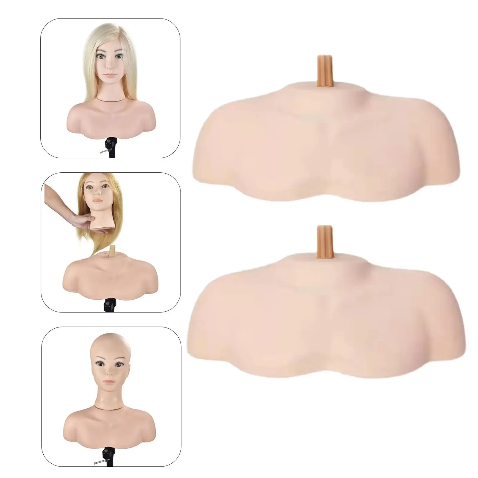 Cosmetology Mannequin Head Shoulder Model Bust Shoulder Platform Mannequin Head Stand Support for Practice Training Hairdressers