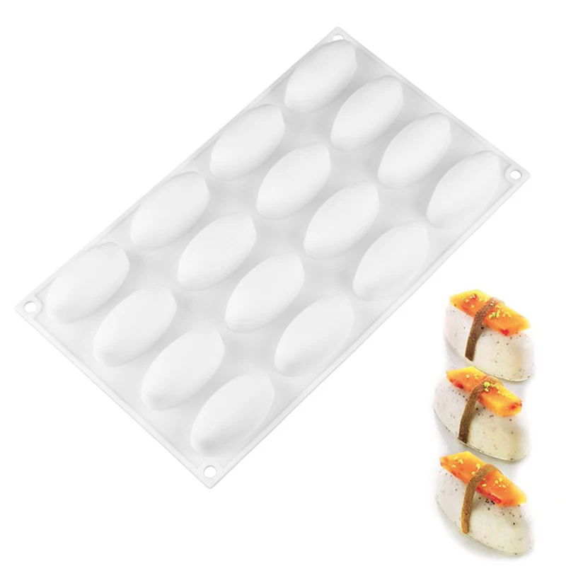 16 Cavity Sushi Silicone Cake Baking Mold for Chocolate Mousse Ice Cream Jelly Pudding Pastry Bread Dessert Soap Decorating Tool