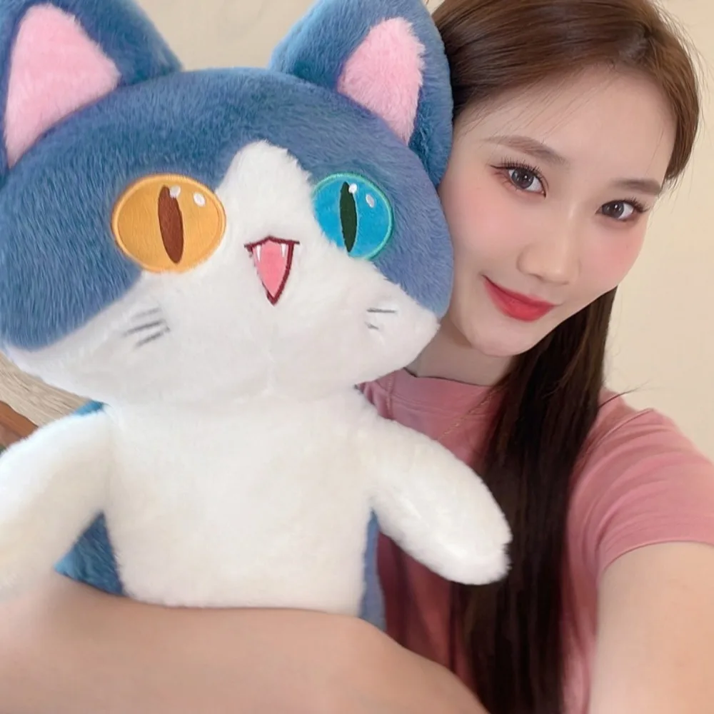 لطيف القط حورية البحر ألعاب من نسيج مخملي عيون ملونة كيتي محشوة دمية على شكل حيوان Kawaii القط وسائد فخمة لصبي فتاة القط عشاق هدية مثالية