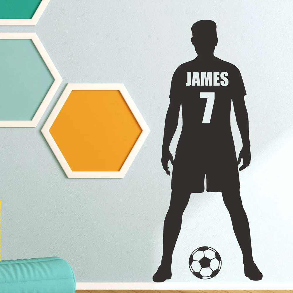 Vinyl home background wall decoration FOOTBALLER football personalized wall sticker for children's bedroom  wall stickers G-190