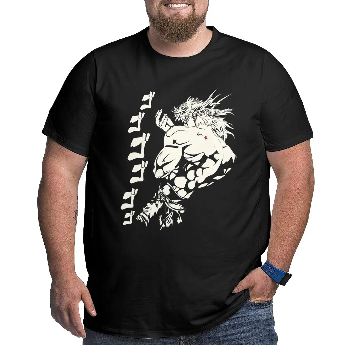 JoJo's Bizarre Adventure Anime T Shirts Cotton printed Tops mens clothes printed Big Tall Tee Shirt Big Size 4XL 5XL 6XL T-Shirt