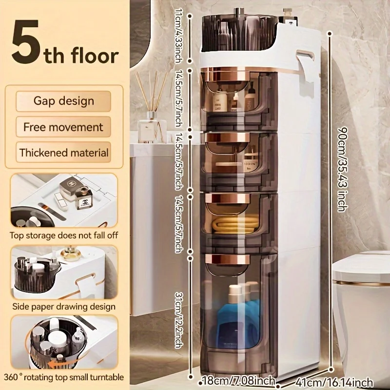 

3/4/5 Layer White Slit Drawer Can Put Paper Towels, Multi-functional Household Locker, for the Bathroom Kitchen Living Room and