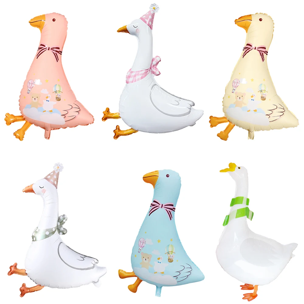 5/3/1 Stück Silly Goose Folienballons mit Geburtstagshut und Fliege für Geburtstag, Bauernhof-Tierparty, Babyparty-Dekoration