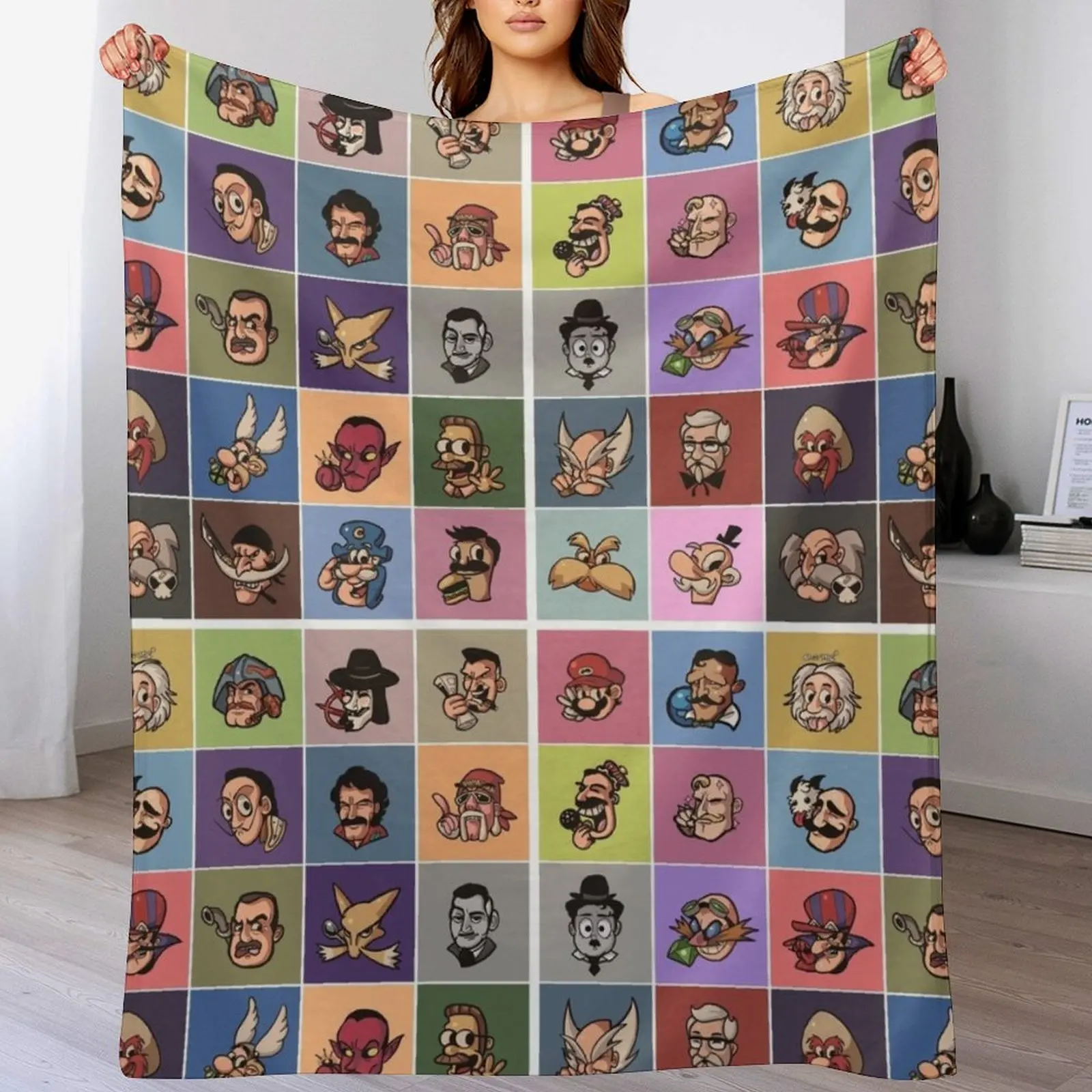 Movember Famous Mustaches Throw Blanket