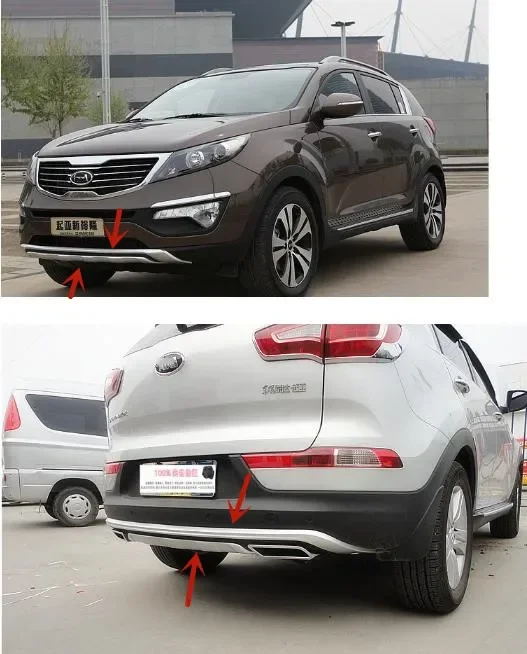 For Kia Sportage R 2010-2014 ABS Engineering Plastics bumper Front and rear protection guard plate anti-scratch car accessories