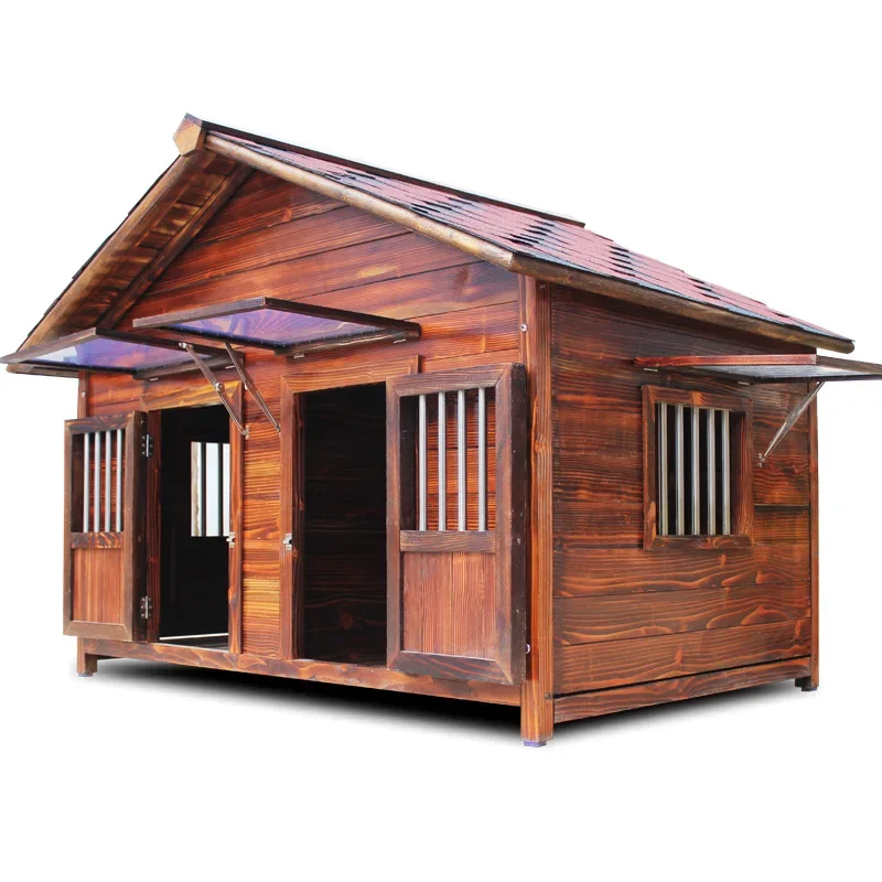 high quality wooden dog kennel double door large outdoor dog house