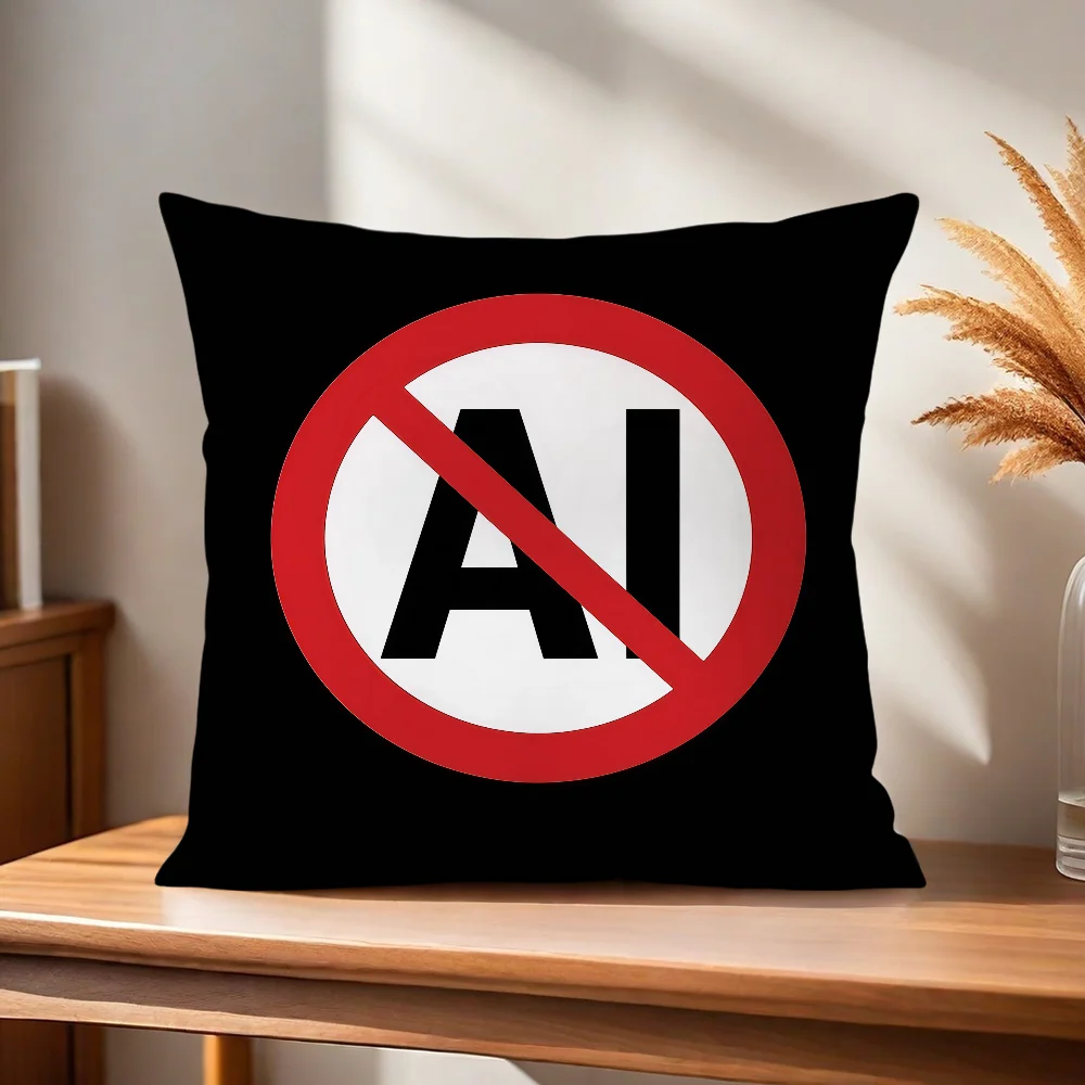 No Ai Kissenbezug Kissenhülle für Zuhause, Sofa, Wohnzimmer, Büro, Café, Auto. – Detail 3