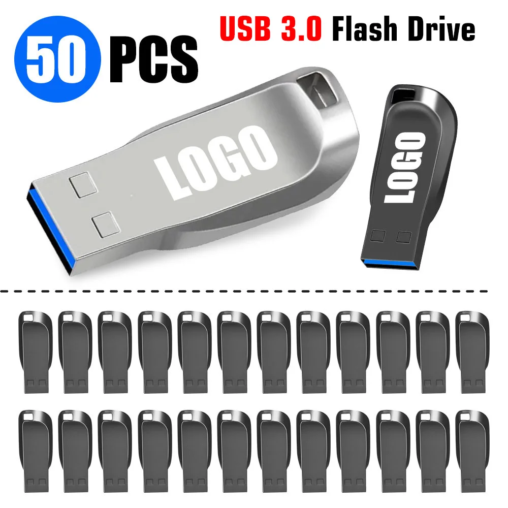 

50PCS/lot Flash Drives 64GB 32GB 16GB 8GB Pen Drive USB 3.0 high speed PenDrives free custom logo U Disk cle usb flash drives