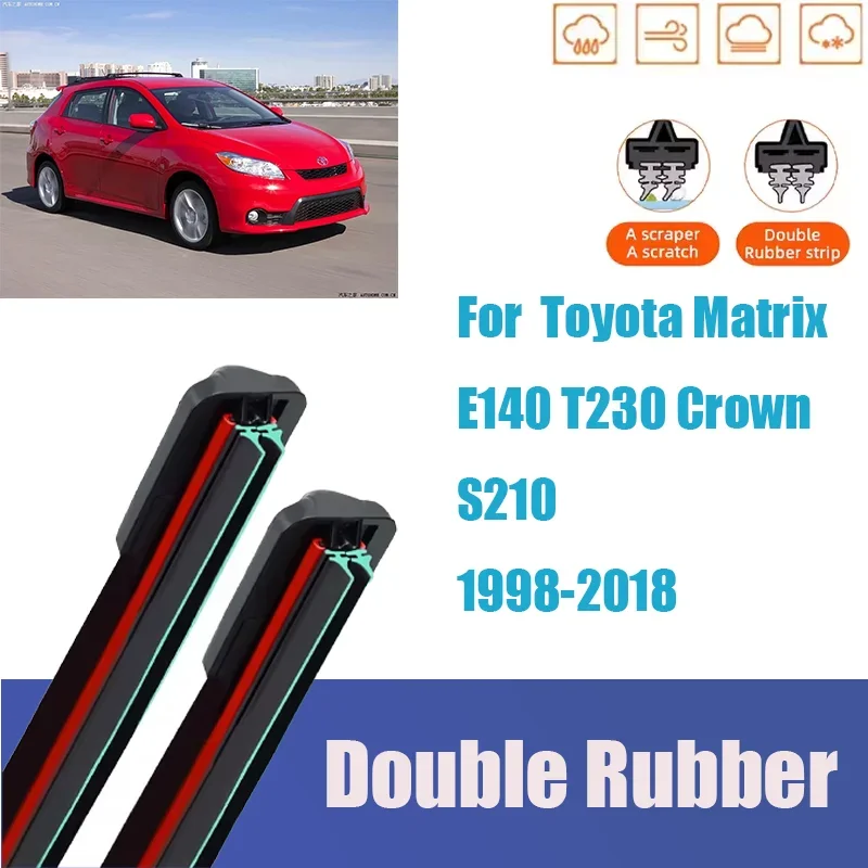 

For Toyota Matrix E140 T230 Crown S210 Front Windshield Wiper General Motors Multifunctional Double Rubber Autos Accessories