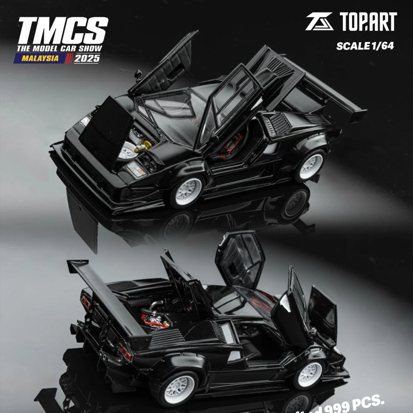 

TOPART 1:64 LBWK Countach 2025 TMCS MALAYSIA Diecast Model Car Resin Limited edition