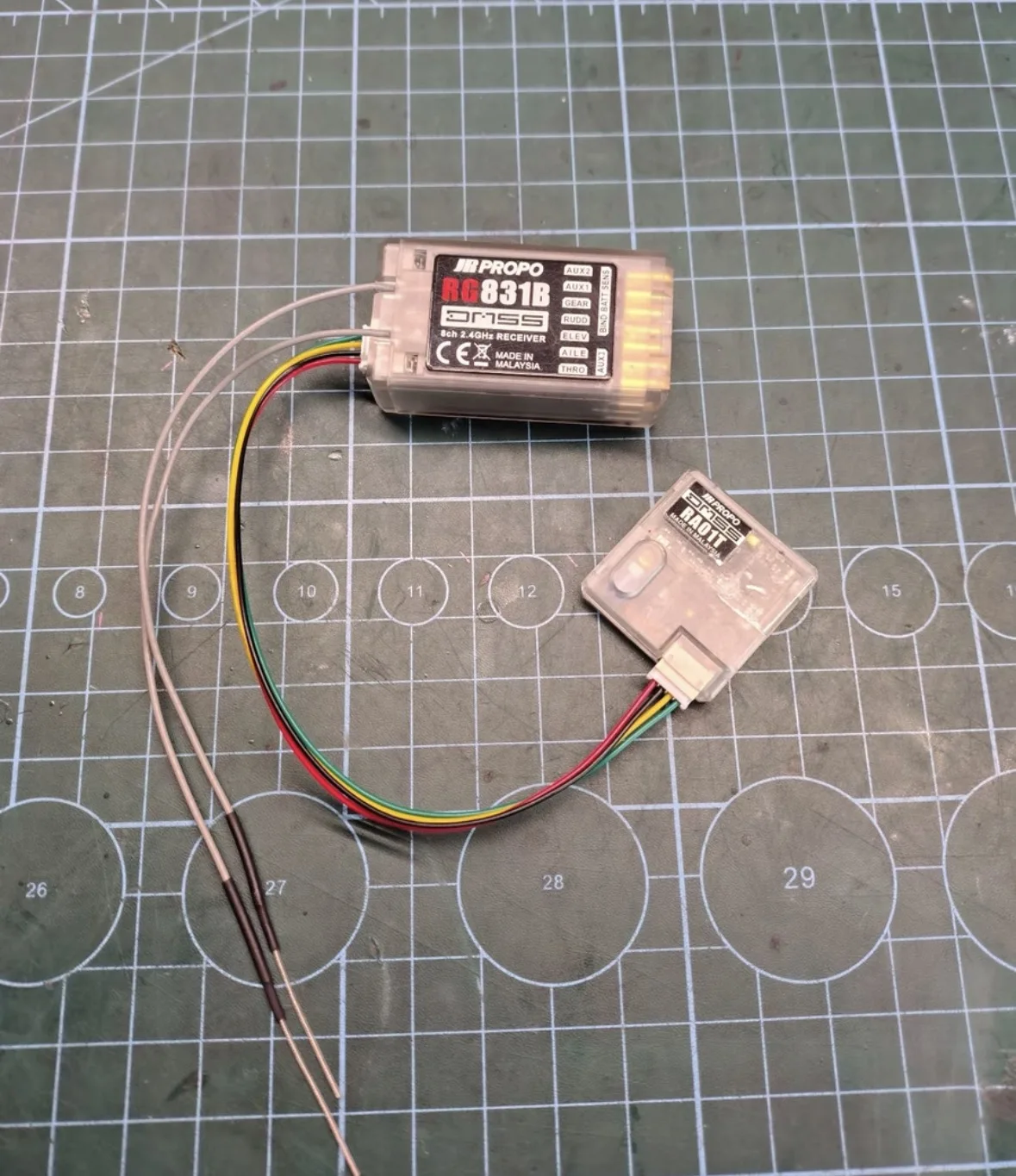 JR RG831B DMSS receiver with RA01T satellite RX W/ RA01T – HIGH VOLTAGE FOR XG7 & XG8 | JR00500