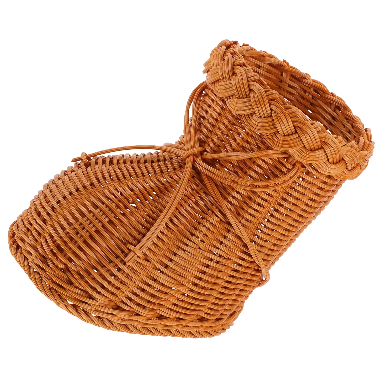 

1pc Imitation Rattan Storage Basket Bread Boots Baskets Pp Woven Organizing Fruit Kitchen Food Serving Holder Decorative Box