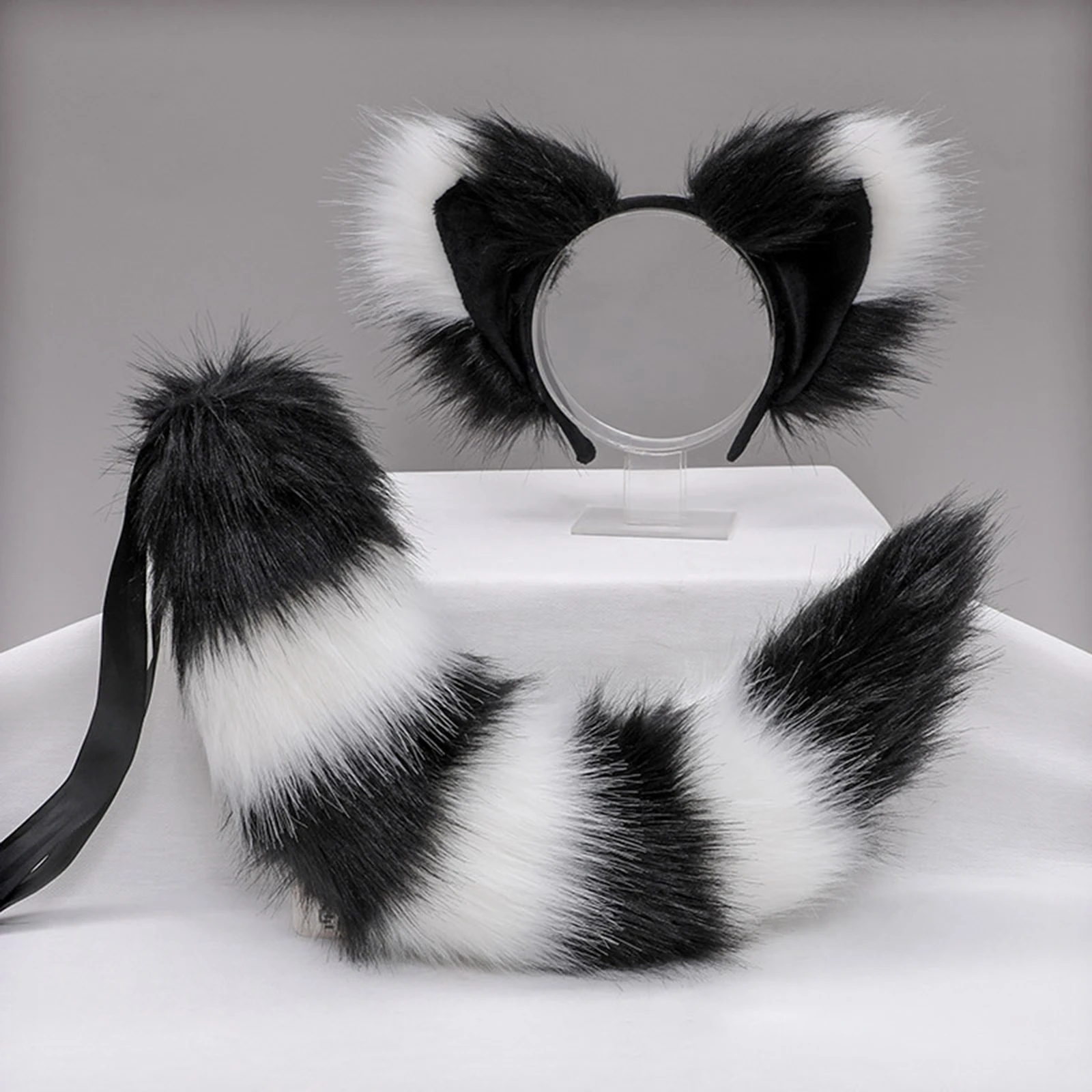 Cats Ears Tail Cosplay Fancy Dress Hair Accessories for Party Performance