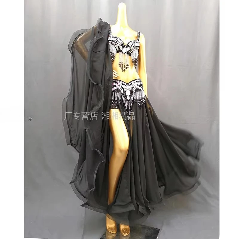 맞춤형 섹시한 성인 플러스 사이즈 밸리 댄스 의상 스팽글 무대 공연 의상 세트 벨리 댄스 비용 이국적인 댄스웨어