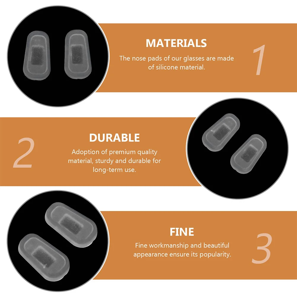 20Pairs نظارات مخدات أنف للنظارة المضادة للانزلاق دائم يناسب إطارات مختلفة صنعة مثالية نظارات الأنف قطعة Nosepads للنظارات #1