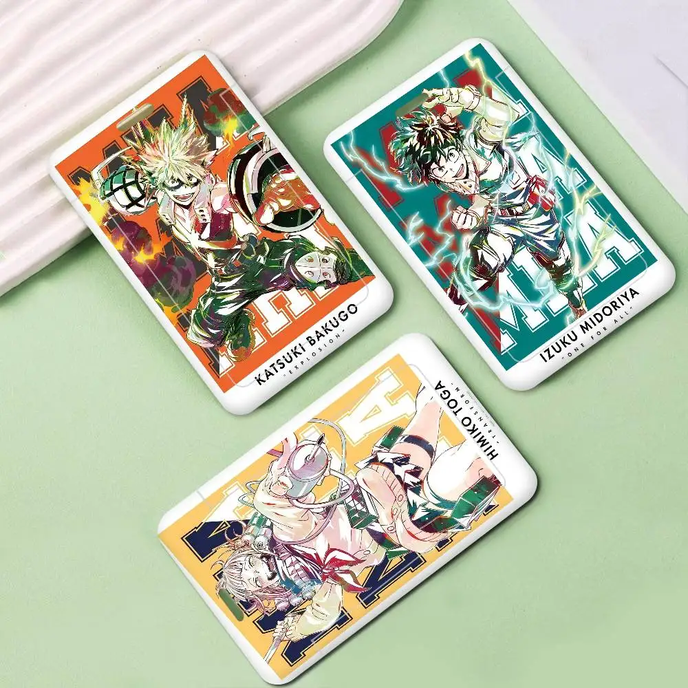 Anime My Hero Academia Hawks Movie Credential Badge Holder Lanyard for Business Meeting Hang Pass Tag ID Card Protector Case