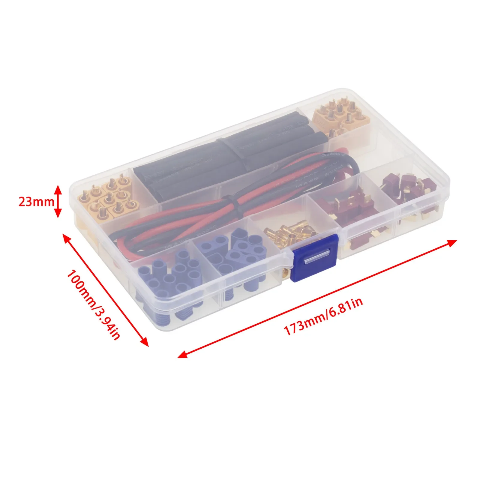 52 buah T Plug EC3 XT60 pria/wanita konektor 14AWG kawat silikon tabung susut panas untuk RC FPV Drone mobil Aksesori Baterai Lipo