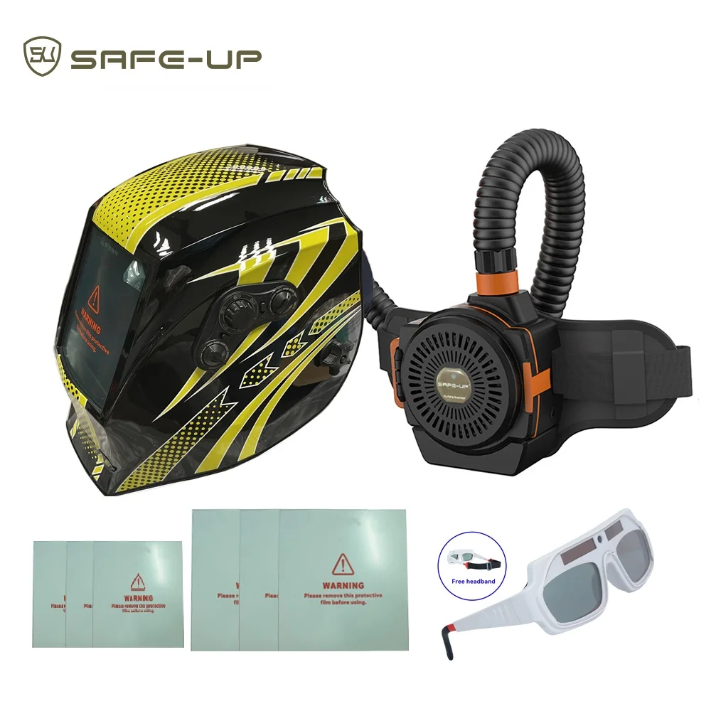 Welding Helmet Respiratory True Color Welder Protective PAPR Auto Darkening TH3 Filter Welding Mask Air Purifying