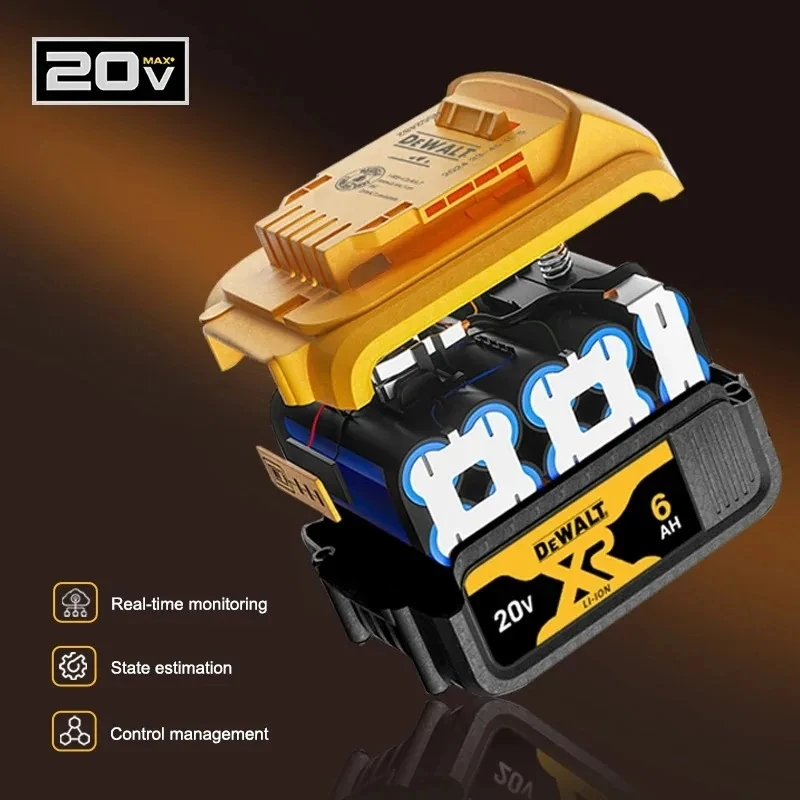 Baterie DEWALT 20V, originální, dlouhotrvající, dobíjecí baterie do nářadí DCB206 6000mAh, baterie Dewalt DCB1104 18V - náhled 4