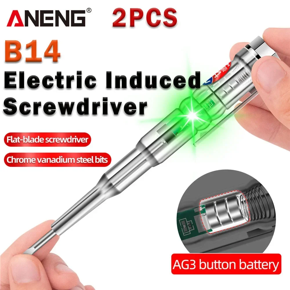 

ANENG B14 1/2PCS Universal 24-250V Tester Electric Induced Electric Screwdriver With Indicator Light Sound and Light Alarm Pen