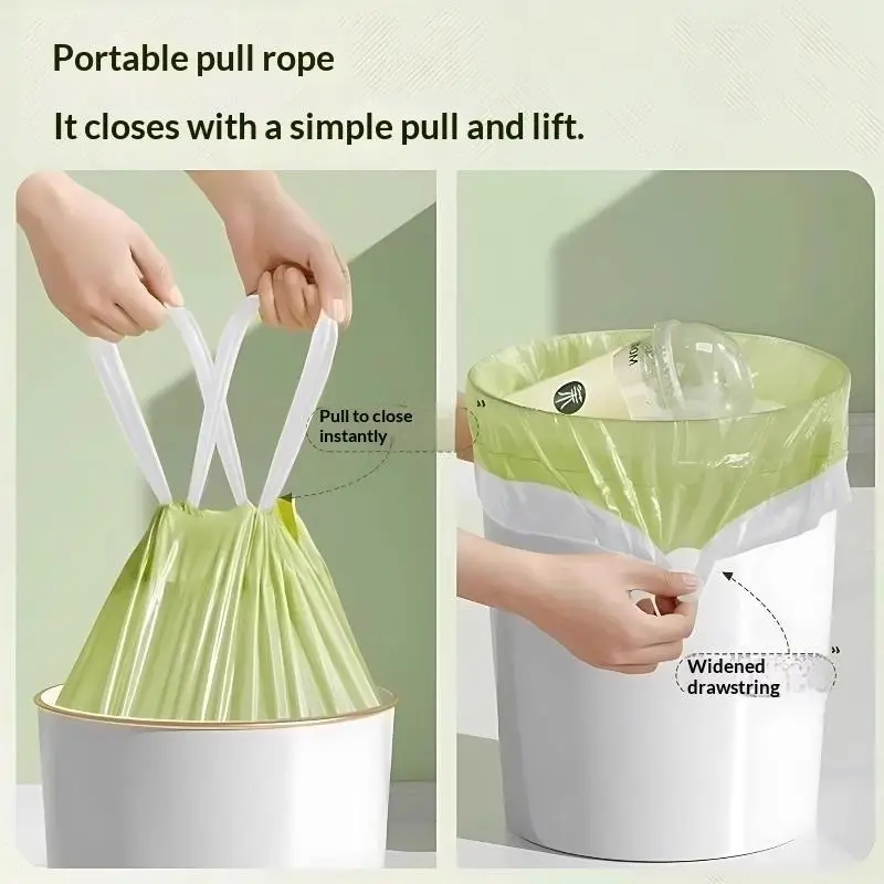 Flat Top Plastic Garbage Bags Pre-cut Disposable Color Trash Bags Household Waste Bin Liners For Kitchen Bathroom Office