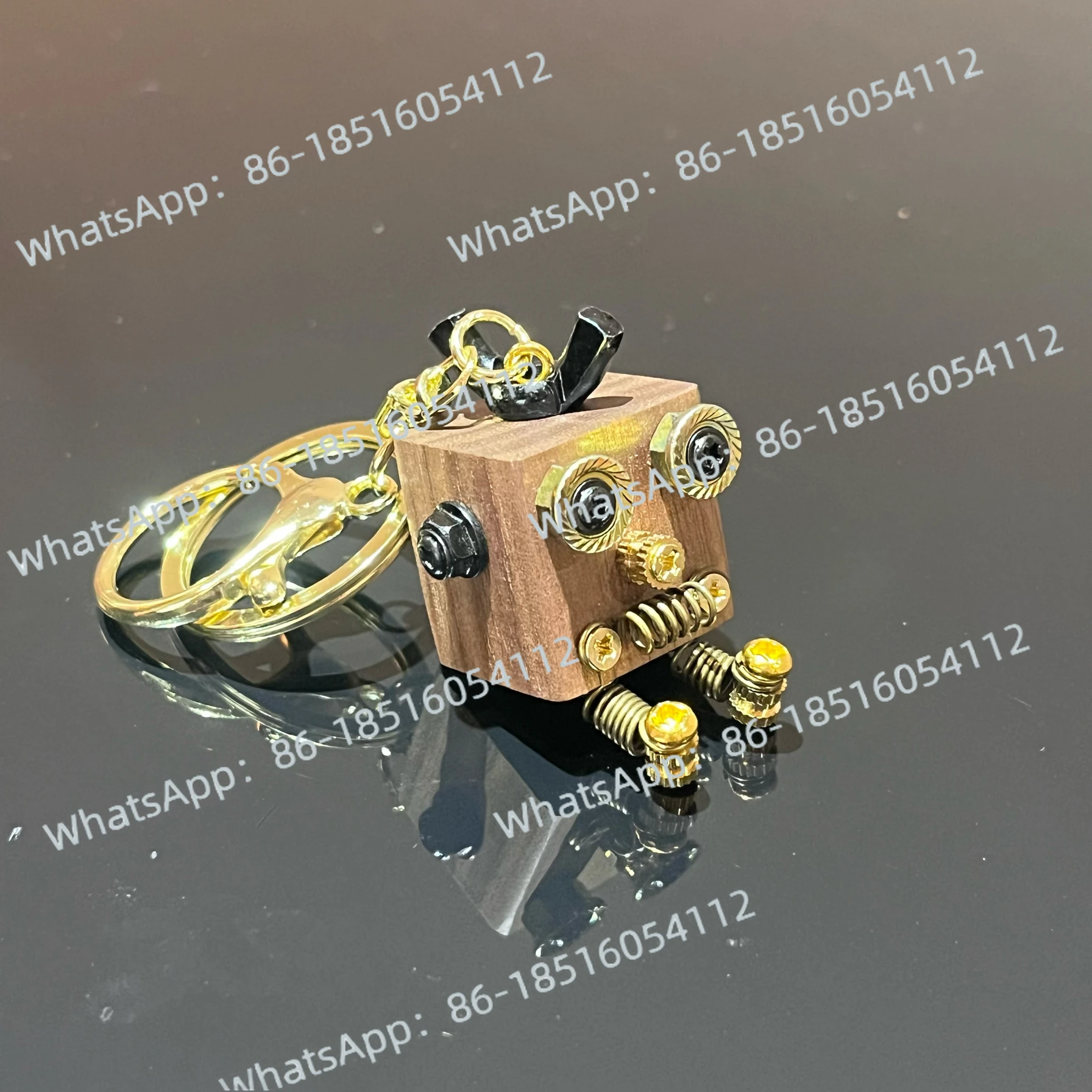 

Оригинальный брелок ручной работы DIY в стиле панк, паровой деревянный робот, ювелирные изделия для рюкзака, персонализированный креативный кулон для школьной сумки