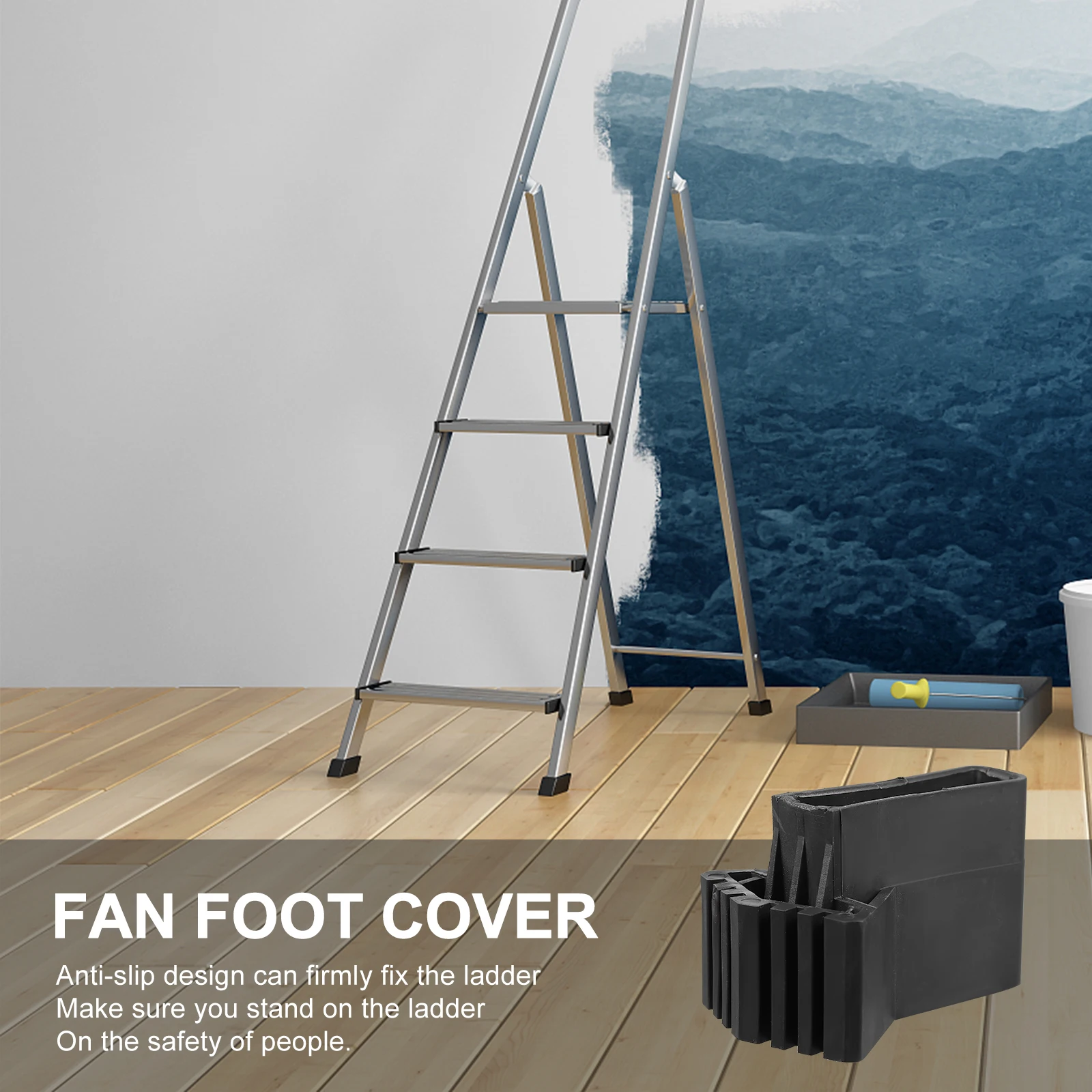 

4pcs Non-slip Ladder Foot Pads Rubber Sector Covers Safe Protective Construction Tools Building Equipment Mats