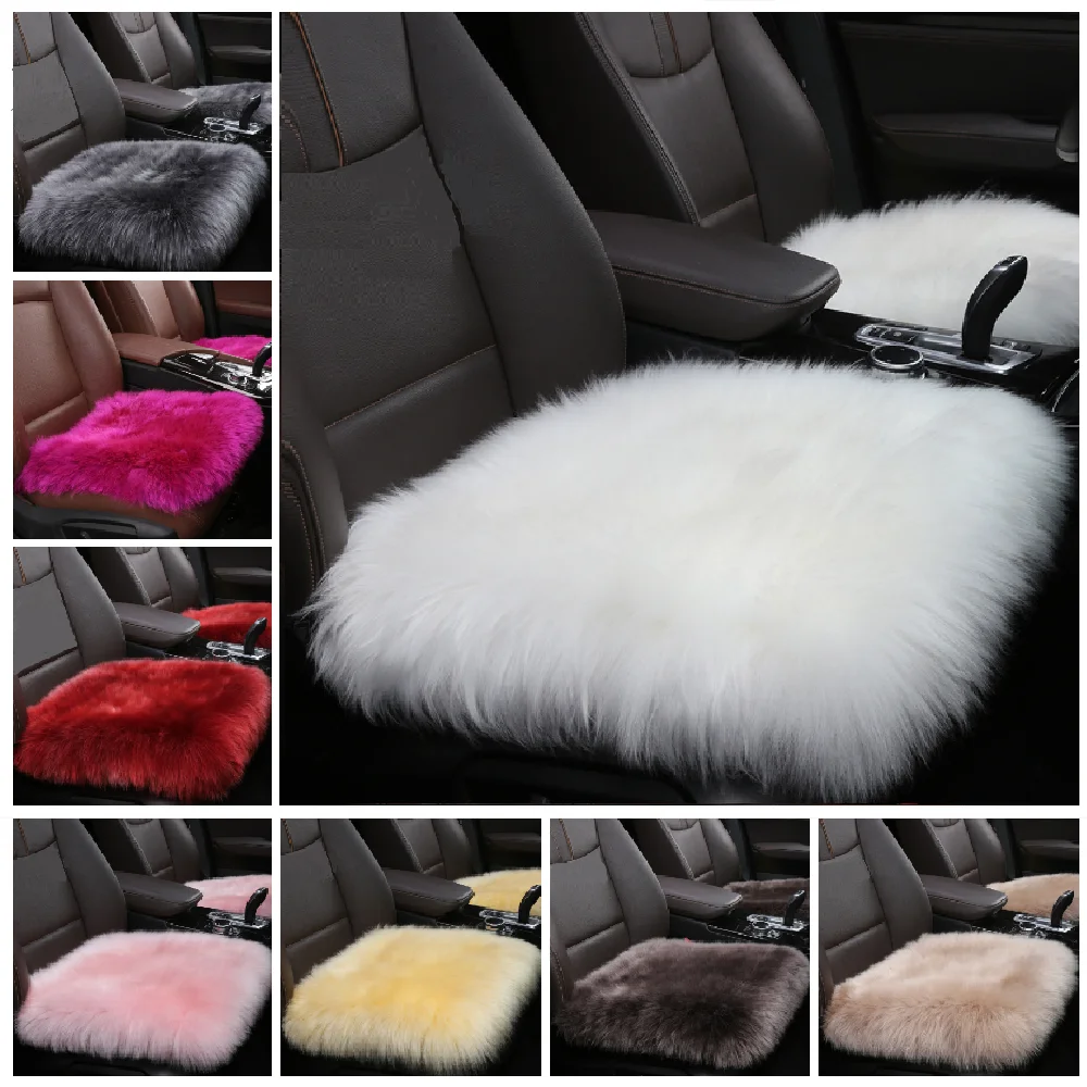 

New Pure Wool Car Cushion Winter Warm Wool Velvet Car Seat Covers Universal Fur Wool Car Interior Accessories Direct sales