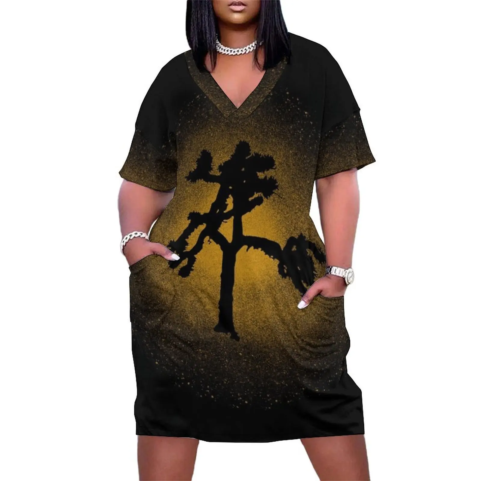 Joshua Tree Gold 30th Loose Pocket Dress summer outfits for women 2024 Cocktail of dresses