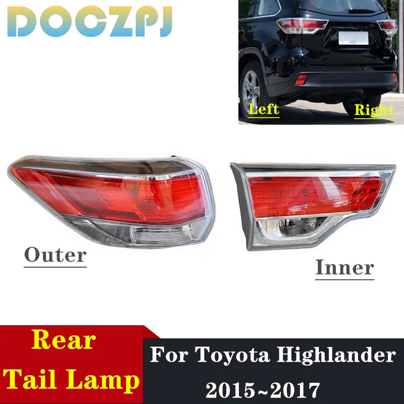 

Car Rear Bumper Brake Warming Taillights Tail Lamp For Toyota Highlander 2015 2016 2017 Without Bulbs